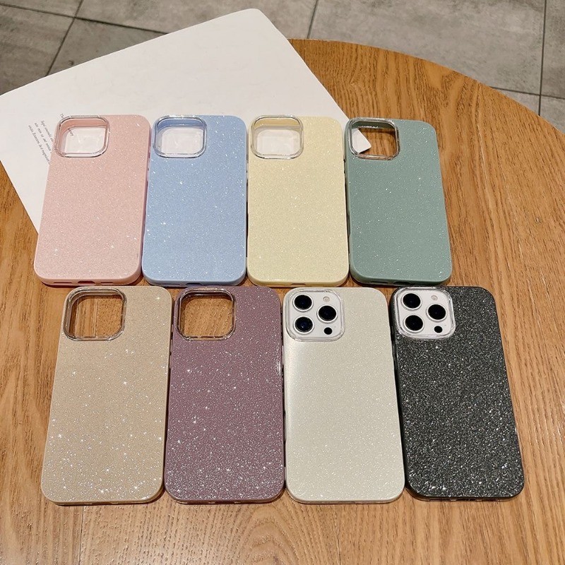 กลิตเตอร์ HardCase For iPhone 11 15 16 13 12 14 Pro Max For เคสไอโฟน 13 11 เคสโทรศัพท์มือถือแบบนิ่มป้องกันการตก