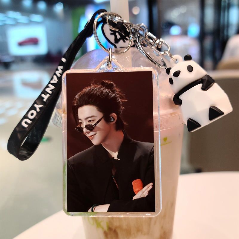 ขายร้อนสินค้าใหม่ Liu Yuning พวงกุญแจภาพสองด้าน diy ทําดาวสไตล์เดียวกันการ์ตูนตุ๊กตาจี้กระเป๋านักเรี