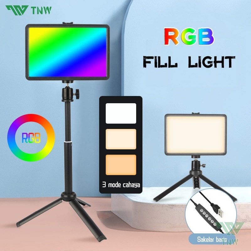 TNW RGB Photo Light 6"/8" + Tripiod Led RGB Lighting HP เติมแสงขาตั้งกล้องถ่ายภาพ Live Vlogging