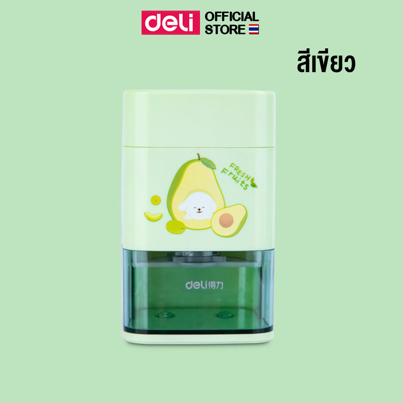 Deli เครื่องเหลาดินสอ กบเหลาดินสอ แบบมือหมุน สีพาสเทล น่ารัก Sherpenner - รูปที่ 5