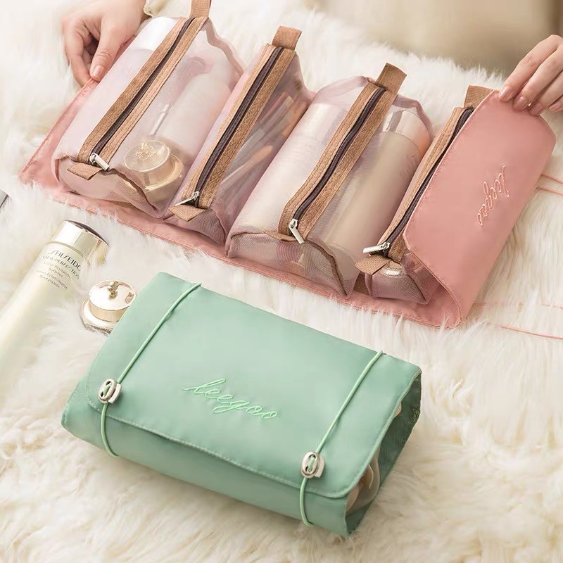 KVK-shop: กระเป๋าอเนกประสงค์ใส่เครื่องสำอางค์ ใส่ของใช้ กระเป๋าย่อย 4 ใบ สะดวกต่อการใช้งาน พกพาสะดวก N2010