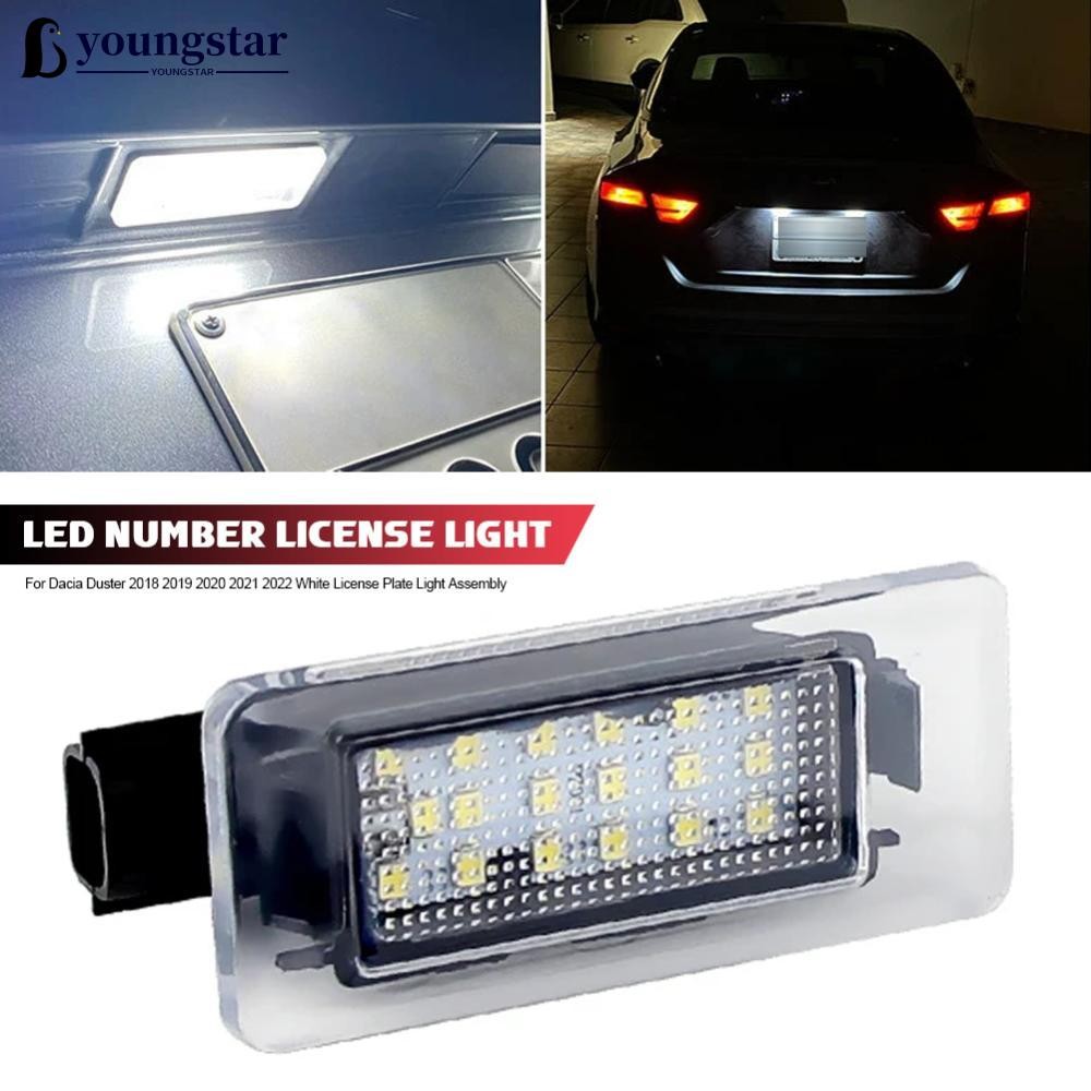 YOUNGSTAR 1/2pcs 12V รถ LED จํานวนแผ่นโคมไฟป้ายทะเบียนสีขาวสําหรับ Nissan Dacia Duster 2018 2019 202