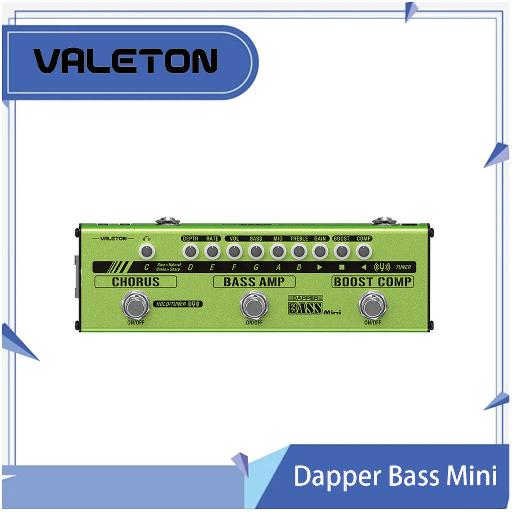 Valeton Dapper Bass Mini MES-2 Bass กีตาร์ไฟฟ้า DI Analog Preamp Multi-Effects Pedal
