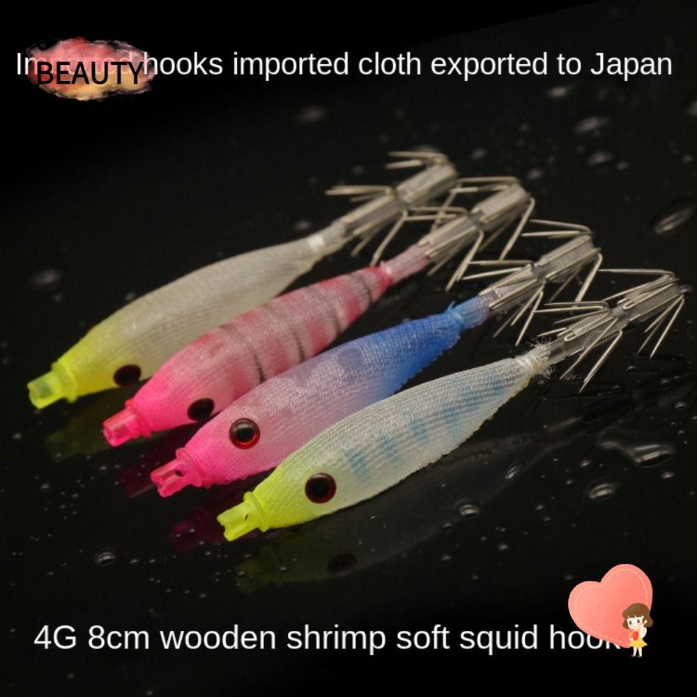 เหยื่อปลอมสควิดฮุคและUVTube ขนาด4g/8cm แบบBazooka Cloth Roll ใช้ตกปลาทะเลปี2023