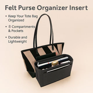 EverToner Inner Organizer เหมาะสำหรับ Rally City Tote Bag กระเป๋าสตรี ทำจากฟลัท ใช้ใส่เครื่องสำอางในกระเป๋าเดินทาง