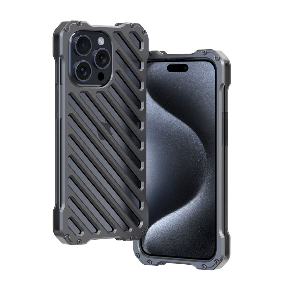 อลูมิเนียมโลหะเคสโทรศัพท์สําหรับiPhone 14 15 16 Plus 13 12 Pro Max Heavy Dutyป้องกันสกรูกันชนกันกระแทกฝาครอบป้องกันรอยขีดข่วน