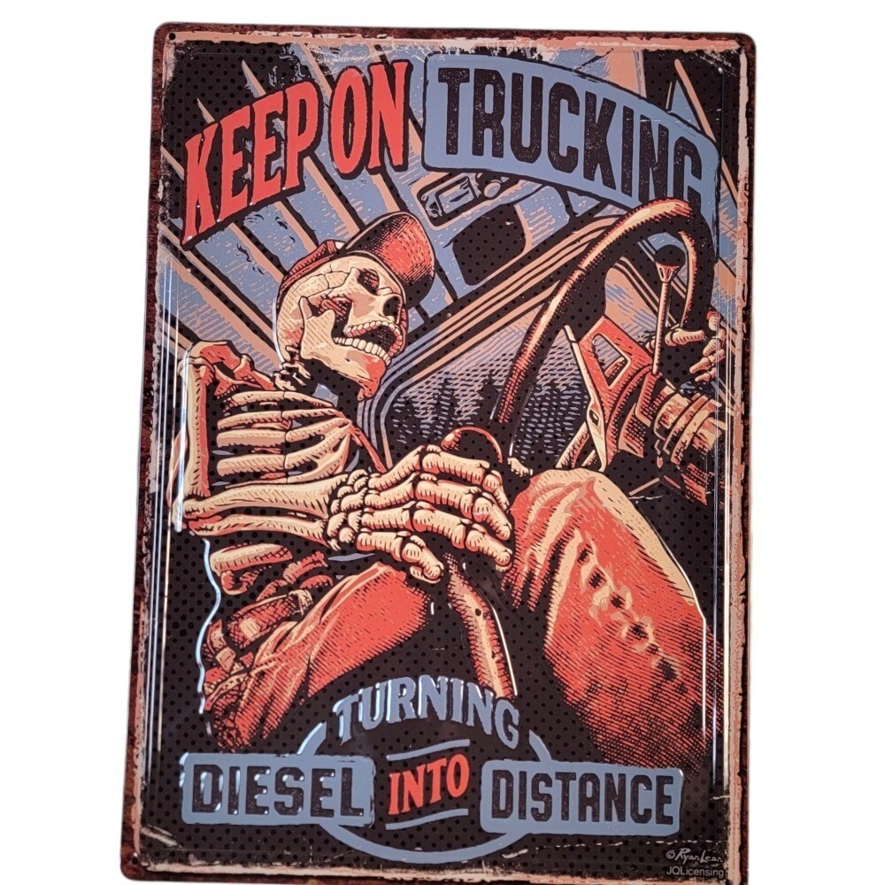 2D Retro Vintage ป้ายโลหะ "เก็บบนรถบรรทุก: เปลี่ยนดีเซลเป็นระยะทาง "Arte La Decor Pared สําหรับ El G