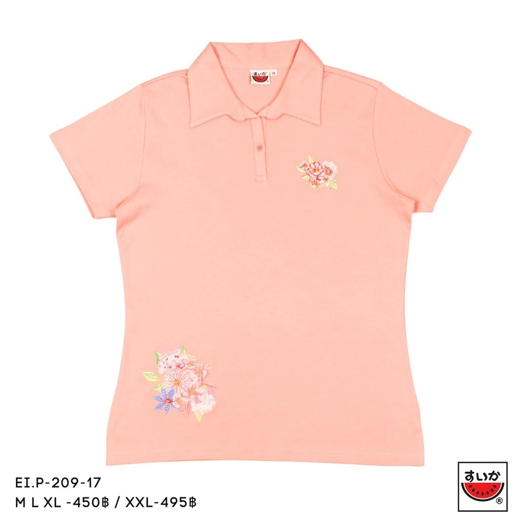 เสื้อยืดคอปกแขนสั้น ลายปักดอกไม้ SUIKA EI.P-209 thumbnail 4