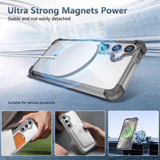 สําหรับ Samsung Galaxy S26 S25 S24 S23 S22 S21 หมายเหตุ 20 Plus Ultra S23 S24FE เคสโทรศัพท์,โปร่งใส Absorption กันชน Anti-สีเหลืองฝาครอบ