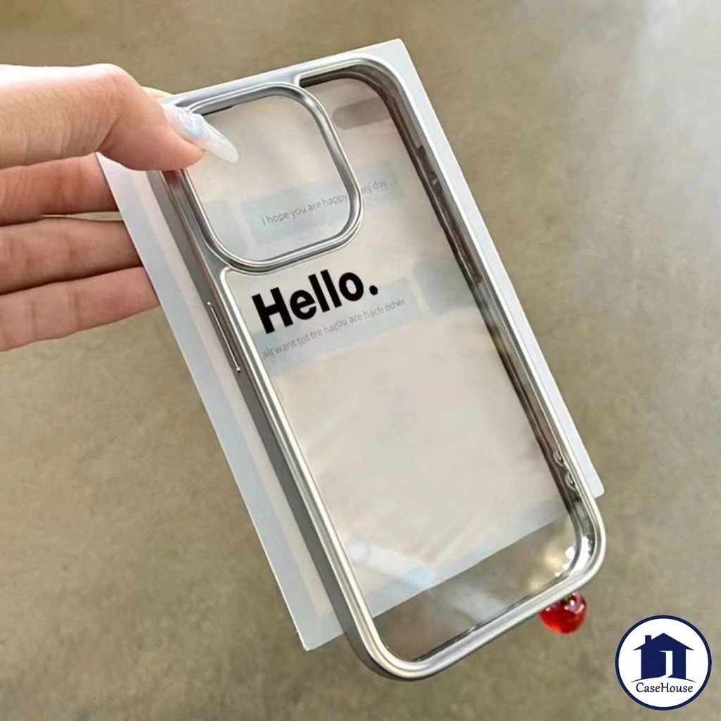 การชุบที่หรูหราชัดเจนจดหมายง่ายๆสวัสดีเคสเข้ากันได้สำหรับIPhone XR 7 8 Plus 11 13 15 12 14 Pro Max 7Plus 15Plus X XS MAX