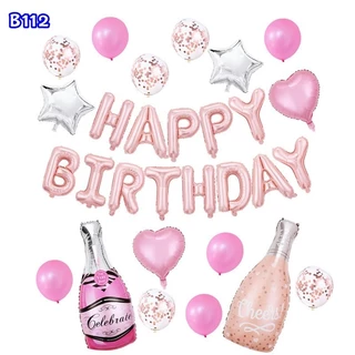 ส่งจากไทย รีวิวเพียบ มีหลายแบบให้เลือก ชุดลูกโป่ง วันเกิด HAPPY BIRTHDAY เซ็ตนี้ไม่รวมที่สูบ กาวเจล