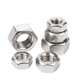 1QP1Hex Nut SUS304 น็อตล็อคสแตนเลส M1.0M1.6/M2/M2.5/M3/M4/M5/M6/M8/M10/M12M14M16M18M20M20M