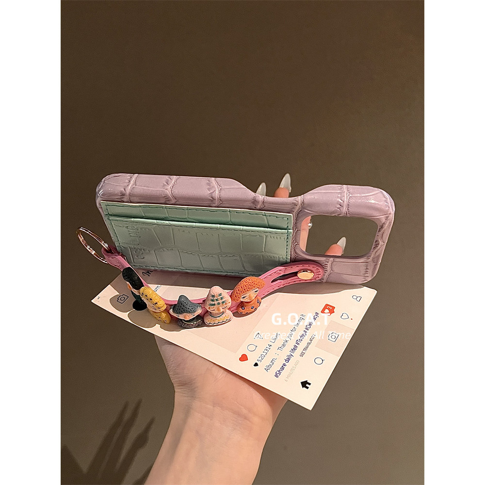 🚀Fast shipping🧸 สีน่ารัก+สายรัดข้อมือ+กระเป๋าบัตรสําหรับ iPhone iPhone 17 16 12 15 14 13 Pro Max iPhone 11 เคสiPhoneป้องกันAnti-Dropปกหลังกรณี - รูปที่ 2