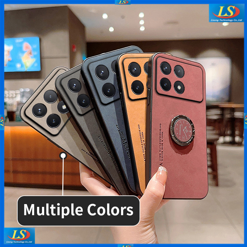 เคส Poco F6 Pro 5G/X6 Pro 5G/F5/F3/X6 5G/M6 Pro 4G/X5 Pro/ X3 Pro/X3 NFC/Poco C40 แหวนยึดเคสโทรศัพท์หนัง ZJYBP