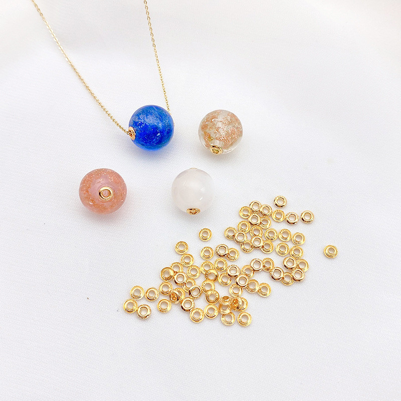 14k Gold-Clad สี-Preserve คริสตัล Pearl Hole Blocking Double Hole Patch Passepartout ลูกปัด diy Handmade สร้อยข้อมือลูกปัดอุปกรณ์เสริม