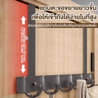 ตะขอเกี่ยวหลังประตู ตะขอแขวนประตู ตู้ครัว ไม่ต้องเจาะผนัง ตะขอติดผนัง แข็งแรง ทนทาน ไม่เป็นสนิมตะขอหลังประตูห้องนอน