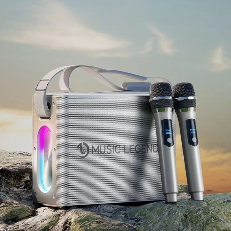 MUSIC LEGEND รุ่น W-V60 MUSIC Portable Karaoke Bluetooth speaker ลำโพงบลูทูธ พร้อมไมค์โครโฟน 2 อัน ประกัน 1ปี