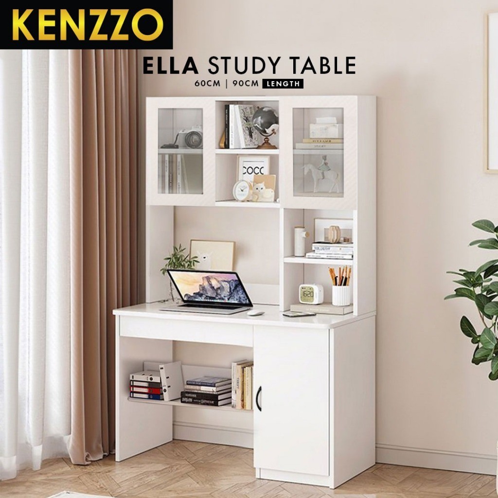 พร้อมส่ง Kenzzo : โต๊ะทํางาน โต๊ะโต๊ะคอม โต๊ะการบ้าน มีลิ้นชัก Ella Study Table / โต๊ะ