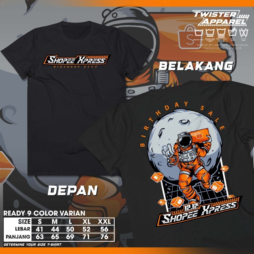 Shoppee Express 12.12 เสื้อยืดวันเกิด Courier Distro Clothes Expedition Package SPX Sopee Xpress Cot