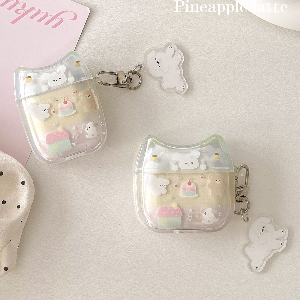 สําหรับ Airpods 4 Pro 2 กรณีการ์ตูนเค้กสุนัข Soft TPU