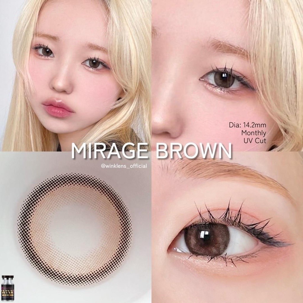 คอนแทคเลนส์(มินิ)🔥Mirage🔥(Wink) สี : Chestnut / Gray รายเดือน มีค่าสายตา