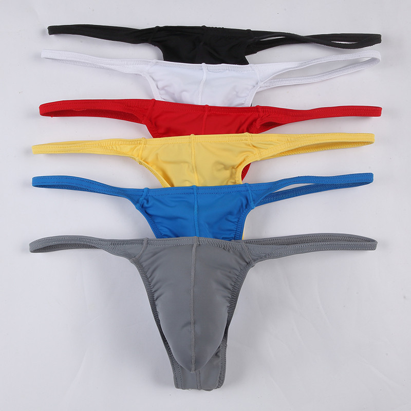 ผู้ชาย G-String Thongs ชุดชั้นในเอวต่ํา T-Back Slim ด้านข้างกางเกง Breathable Ultra-thin กางเกง