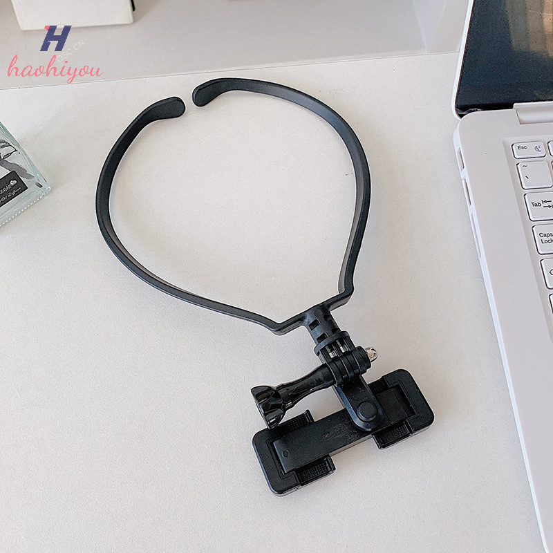 <haohiyou> แฮนด์ฟรีสวมใส่คอ Lazy ขาตั้งโทรศัพท์ Universal แขวนสําหรับ IPhone 15ProMax Samsung GoPro Dock Station Nice
