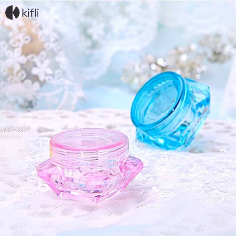 【kifli1】ขนาด5กรัม กระปุกเปล่าทรงเพชร ตลับทรงเพชร สําหรับใส่ครีมบำรุง เจล ลิปมัน ลิปสี ลิปมาร์ค อายครีม เครื่องสําอาง-KI