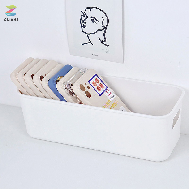 Zlinkj Simple Desktop โทรศัพท์มือถือกรณีกล่องเก็บ al เครื่องสําอาง Organizer กล่องขนาดใหญ่ความจุ Sundries ตะกร้าเก็บใหม่