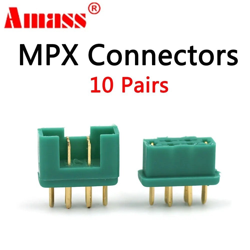 10 คู่ Amass MPX ชายหญิง 6-pin Plug Connector ชุบทองสําหรับ RC รุ่น Part DIY เครื่องบิน Drone ของเล่น Fixed-Wing