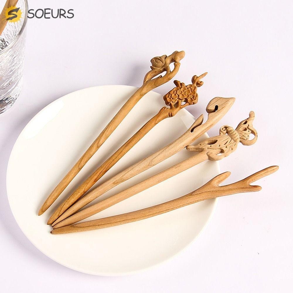 Soeurs ไม้ผม Sticks สําหรับสาวใหม่ Headdress แฟชั่น Headwear ดอกไม้ Cloud Bird ผีเสื้อ Antler จีนผมส้อม