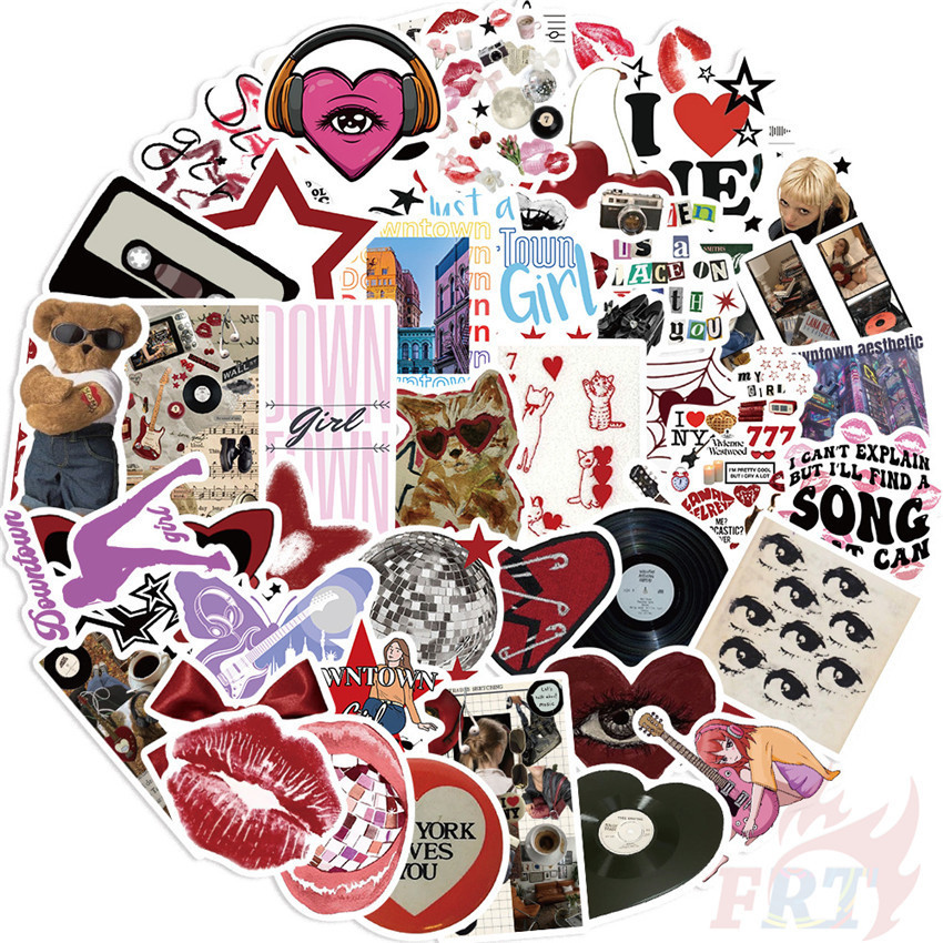50ชิ้น/เซ็ต ❉ Downtown Y2K Girls Art Series 01 สติ๊กเกอร์ ❉ แฟชั่น DIY สติ๊กเกอร์กันน้ํา Doodle สติ๊