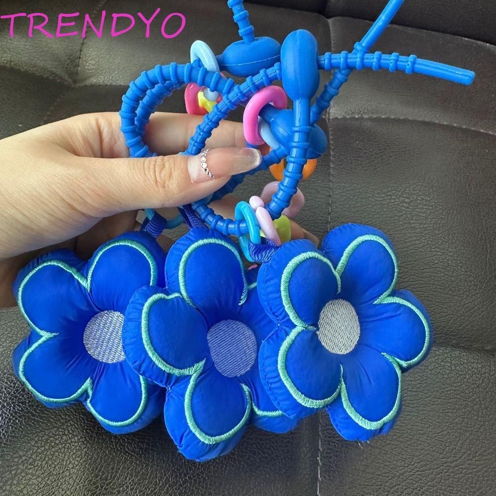 Trendyo จี้กระเป๋าดอกไม้, ห่วงโซ่อะคริลิ Dopamine ตกแต่งกระเป๋า, กระเป๋าผ้า Kawaii จับคู่อุปกรณ์เสริมกระเป๋า Charms ดอกไม้เชือกเส้นเล็กสาว