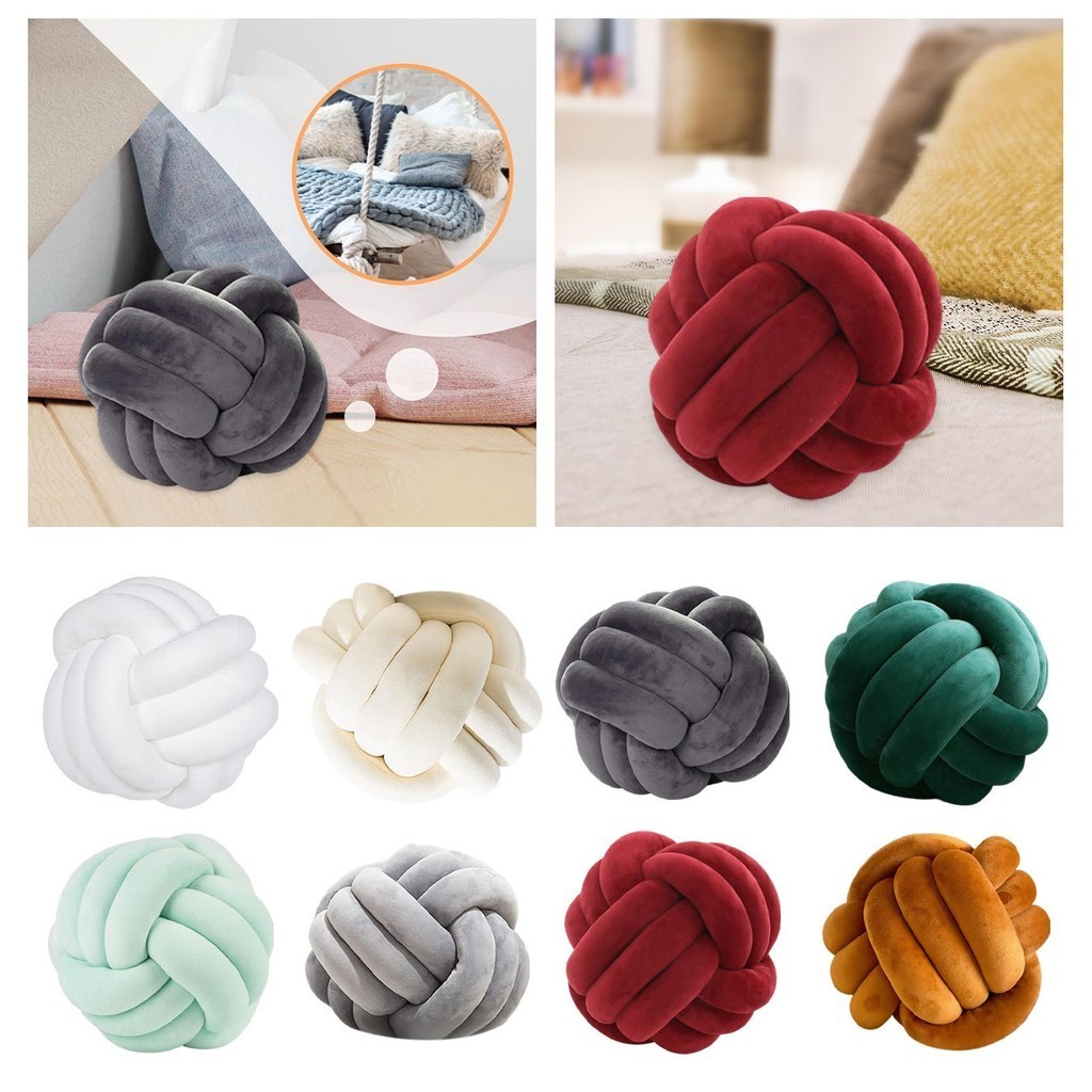 [Lszcx6l] หมอนลูกบอลปมกลมของเล่นโยนหมอน Handmade รอบเบาะตกแต่งสําหรับโซฟาห้องนั่งเล่นห้องนอน 8 "