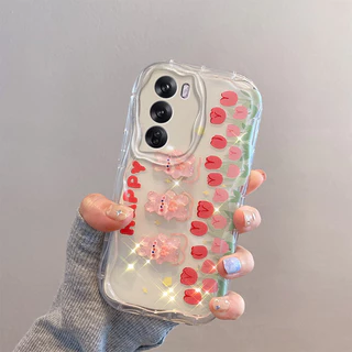 เคส OPPO RENO 12 RENO 12 PRO 5G ตุ๊กตาสามมิติ สีใส การ์ตูน กรณีป้องกันโทรศัพท์มือถือ TY4