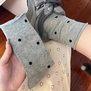 แฟชั่น Polka Dot ผู้หญิงถุงเท้าฤดูร้อนบาง Hollow Out Meah Breathable ถุงเท้ายาวญี่ปุ่น Kawaii น่ารักหวานสาว Ruffle ถุงเท้า