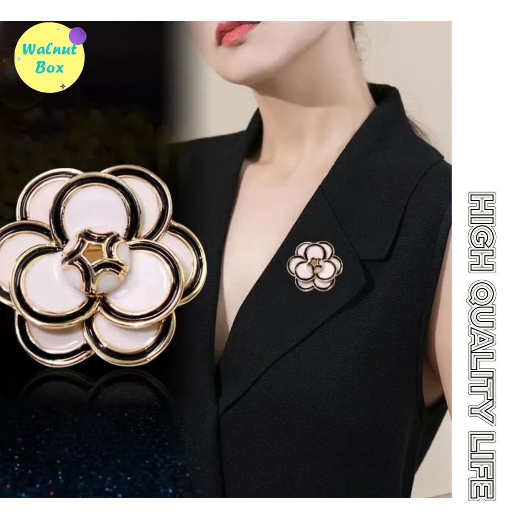 เข็มกลัด Camellia ฝรั่งเศส Retro High-End อารมณ์เพิร์ล Pin High-End ดอกไม้สูทเข็มกลัด