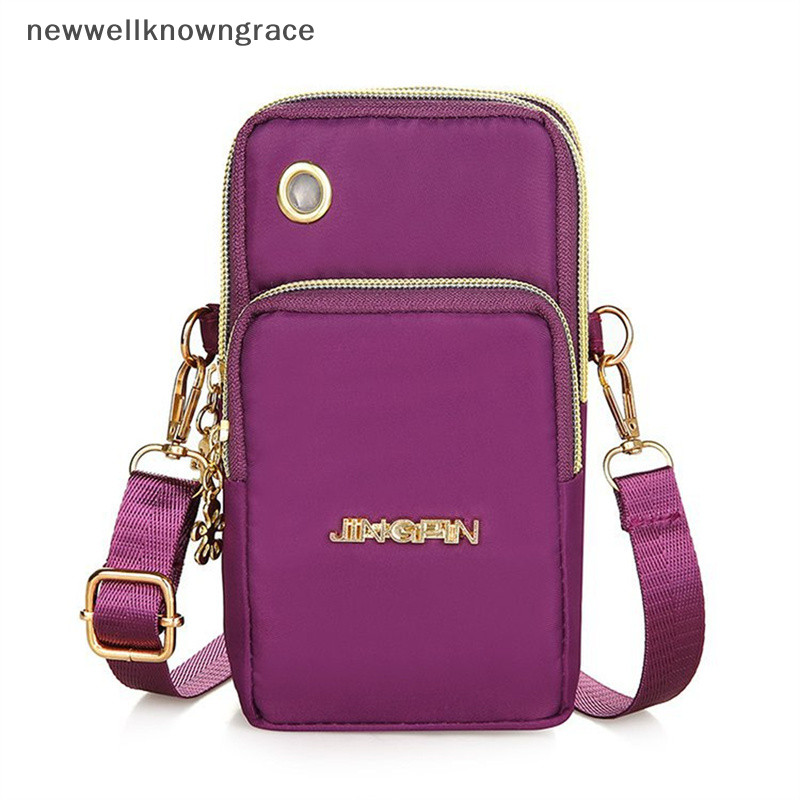 Newwellknowngrace ไนลอนกันน้ําผู้หญิงกระเป๋าสะพายข้างโทรศัพท์กระเป๋าใบเล็กกระเป๋าเข็มขัดกระเป๋าสตางค์ TH
