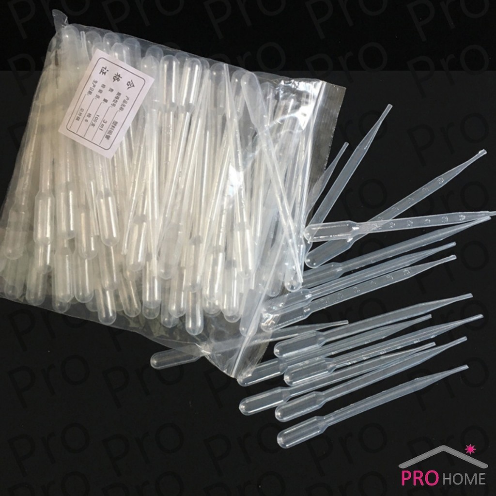 Prohome หลอดหยดสี พลาสติก แบบใช้แล้วทิ้ง 100 ชิ้น 1ml 2ml 3ml 5ml การใช้งานอเนกประสงค์ plastic dropper รูปที่ 2