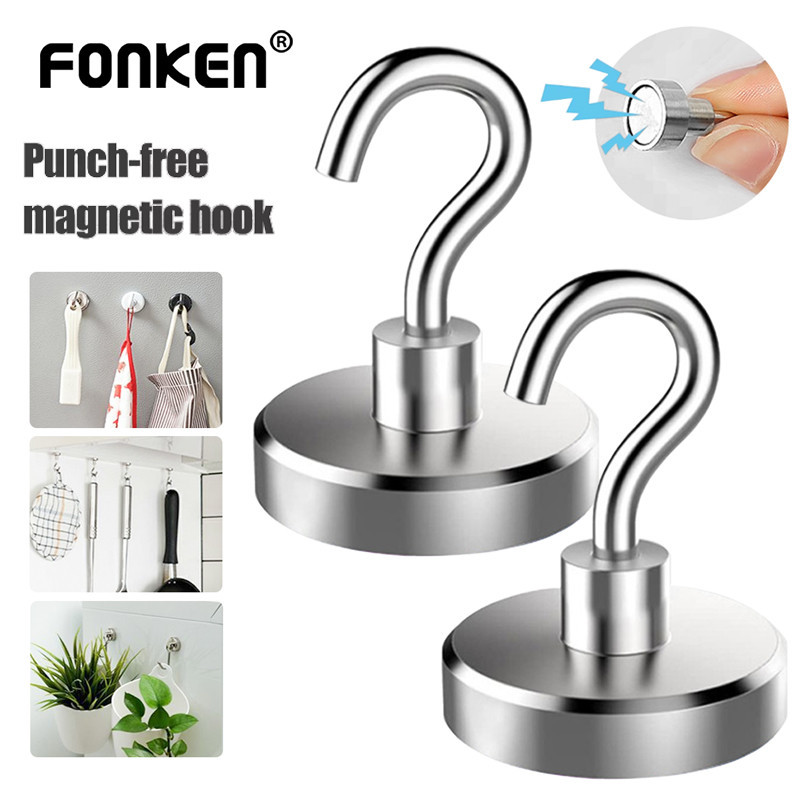 Fonken 2 ชิ้นตะขอแม่เหล็ก Multi-Purpose Hooks Home Kitchen Bar ดูดเก็บ Hoos Home Kitchen Bar ห้องน้ําแขวน