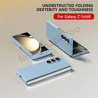 ปลอกสีทึบสําหรับ Samsung Galaxy Z พับ 7 6 5 4 3 Fold7 Fold6 Fold5 ZFold7 ZFold6 ZFold5 ZFold4 ZFold3 ปลอก Macaron ผิวรู้สึกพับกันกระแทกป้องกันปกหลัง
