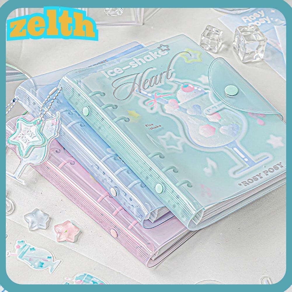 Zelth สมุดไดอารี่, สมุดบันทึกแหวน PVC 6 Binder, แผ่นจดบันทึกแบบหลวมของซีรีส์ Frosty แบบพกพา