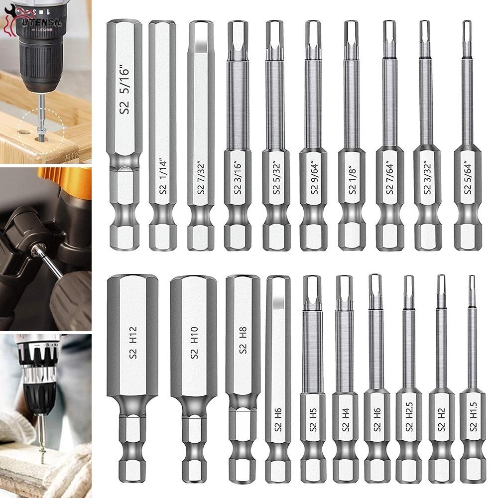 20 ชิ้น Hex หัว Allen ประแจเจาะชุด Bit เหล็ก Quick Release Shank ไขควงชุด Bit อุปกรณ์เสริม