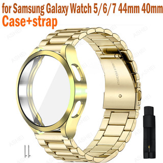 20 มม.สําหรับ Samsung Galaxy Watch 4 5 6 7 44 มม.40 มม. + กรณี Galaxy Watch 6 5 4 สาย TPU Case