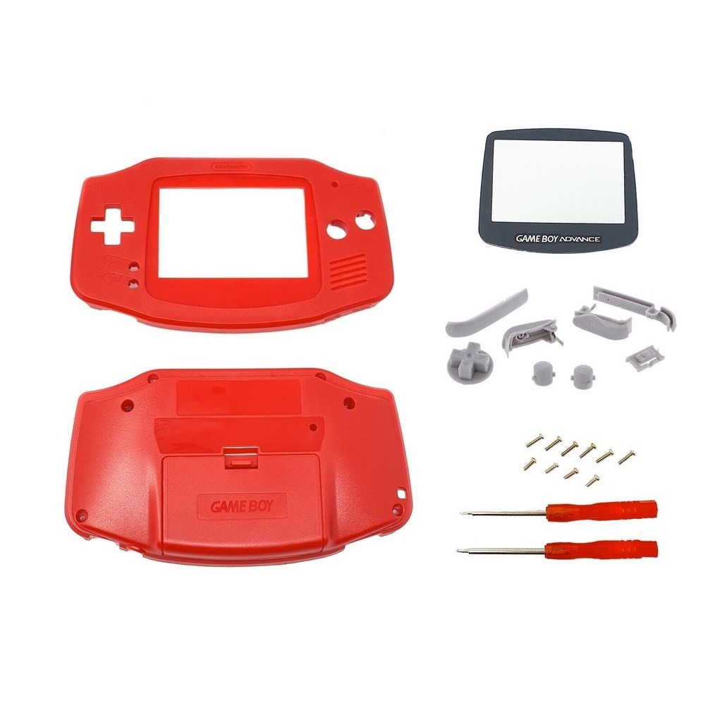 เปลี่ยนฝาครอบเคสเชลล์ครบชุดปุ่มเลนส์หน้าจอสําหรับ Nintendo Gameboy Advance GBA
