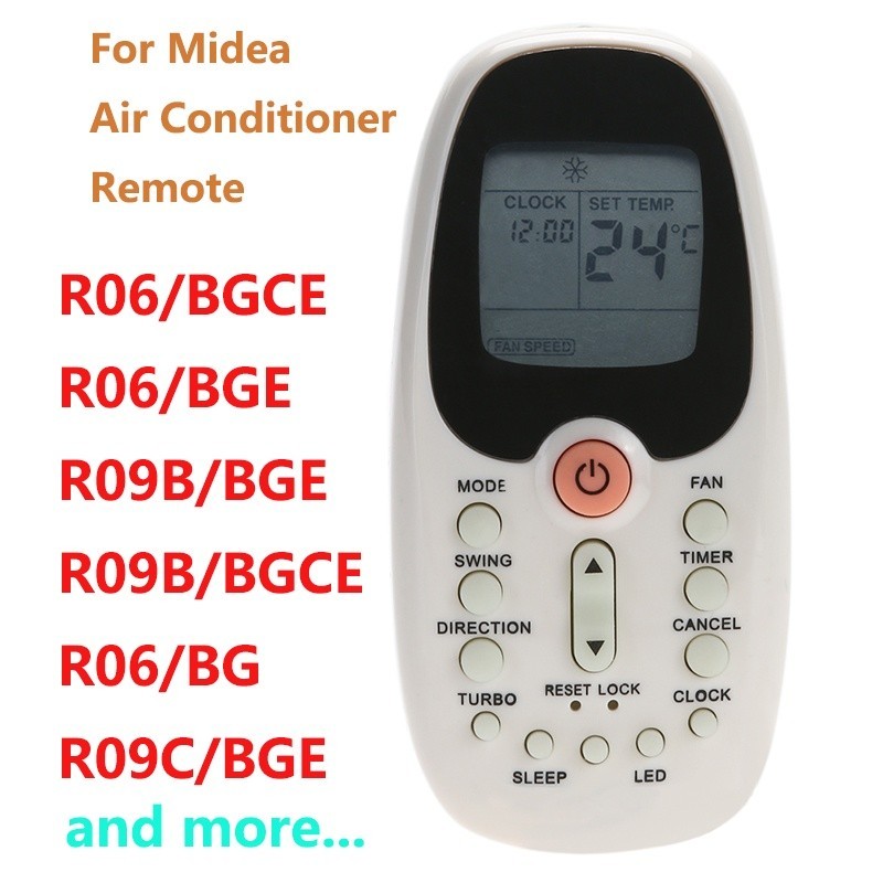 Midea เครื่องปรับอากาศ/รีโมทคอนโทรล Aircond สําหรับ R06/BGCE, R06/BGE, R09B/BGE ,R09B/BGCE, R06/BG, 