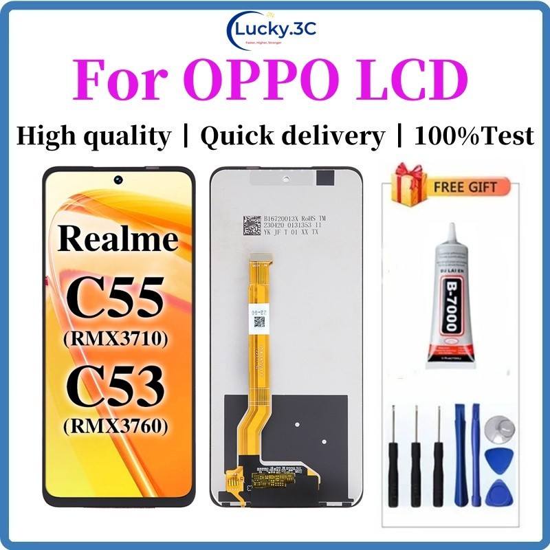 สําหรับ OPPO Realme C55 (RMX3710) Realme C53 (RMX3760) เปลี่ยนหน้าจอสัมผัส LCD