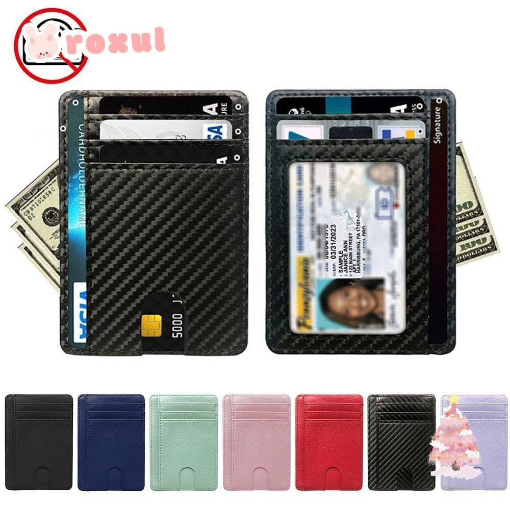 Roxul RFID Blocking กระเป๋าแฟชั่น Mini Purse Money Cover Slim ID Card Holder