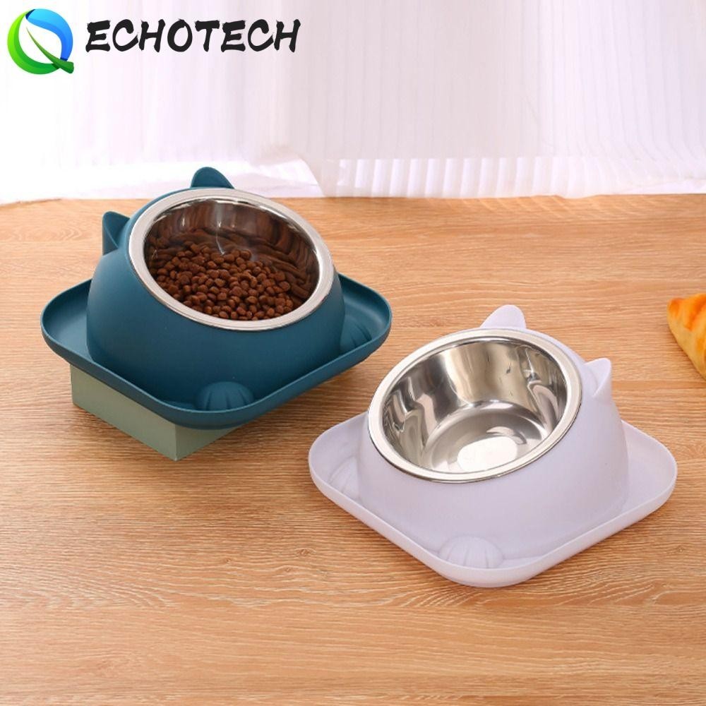 Echotech ชามแมว, สแตนเลสพร้อมแผ่นกันลื่นสัตว์เลี้ยงชามตู้อาหารสัตว์เลี้ยงเครื่องมือ Multi-ใช้ Anti Tipping คู่สัตว์เลี้ยง Feeding อ่างล้างหน้าป้องกันมด
