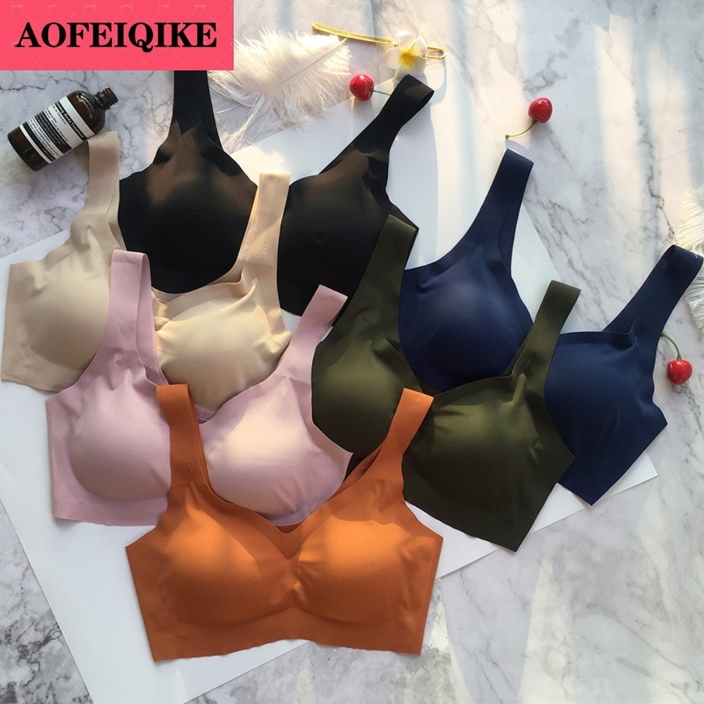 Aofeiqike ไม่มีร่องรอยชุดชั้นในสตรี Sleeping Tank Top Bra ขนาดใหญ่ไม่มีแหวนเหล็ก Gathering สวยกลับกีฬา